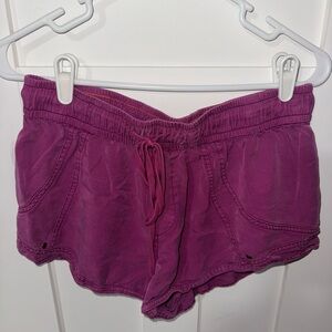 Anthropologie Magenta Drawstring Shorts